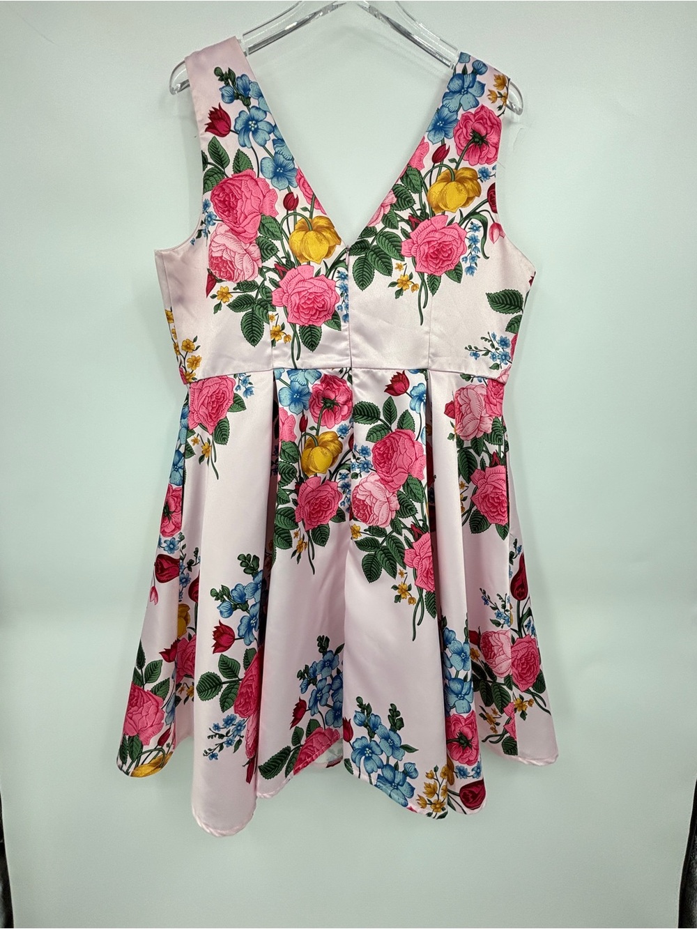 Liza Luxe Mini Dress Sleeveless Pink Floral Dress - Picture 6 of 14